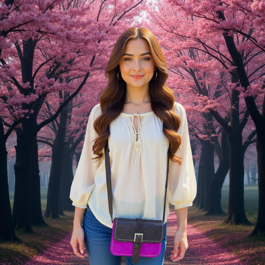 PDF leather bag pattern and instruction manual for DIY Milly mini satchel sling bag