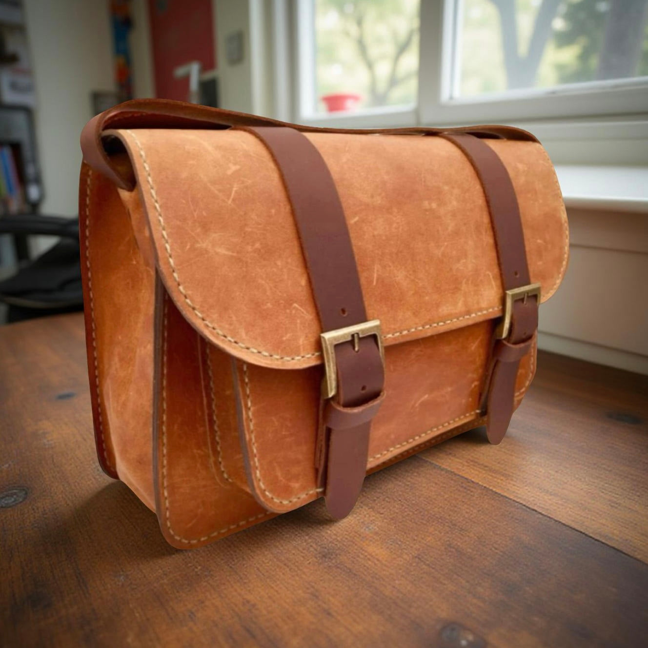 PDF leather bag pattern and instruction manual for DIY Maxine satchel sling bag
