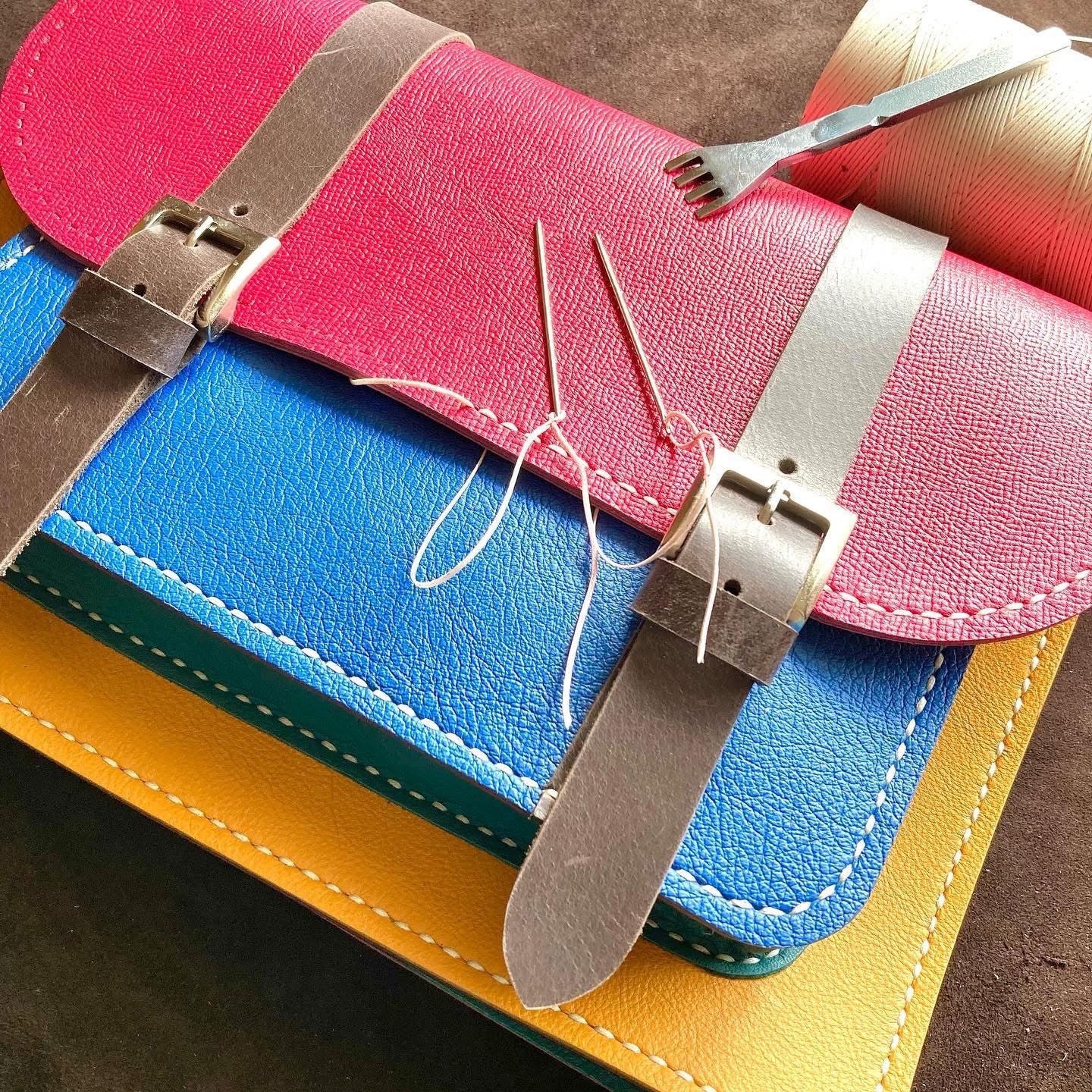 PDF leather bag pattern and instruction manual for DIY Maxine satchel sling bag