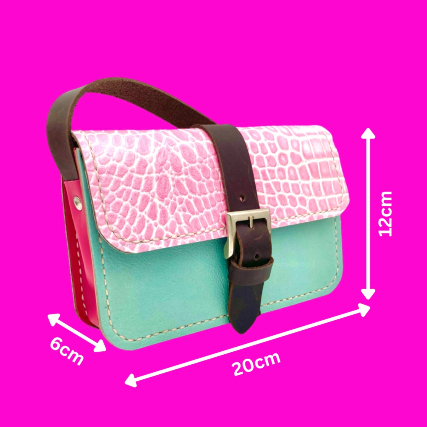 PDF leather bag pattern and instruction manual for DIY Milly mini satchel sling bag