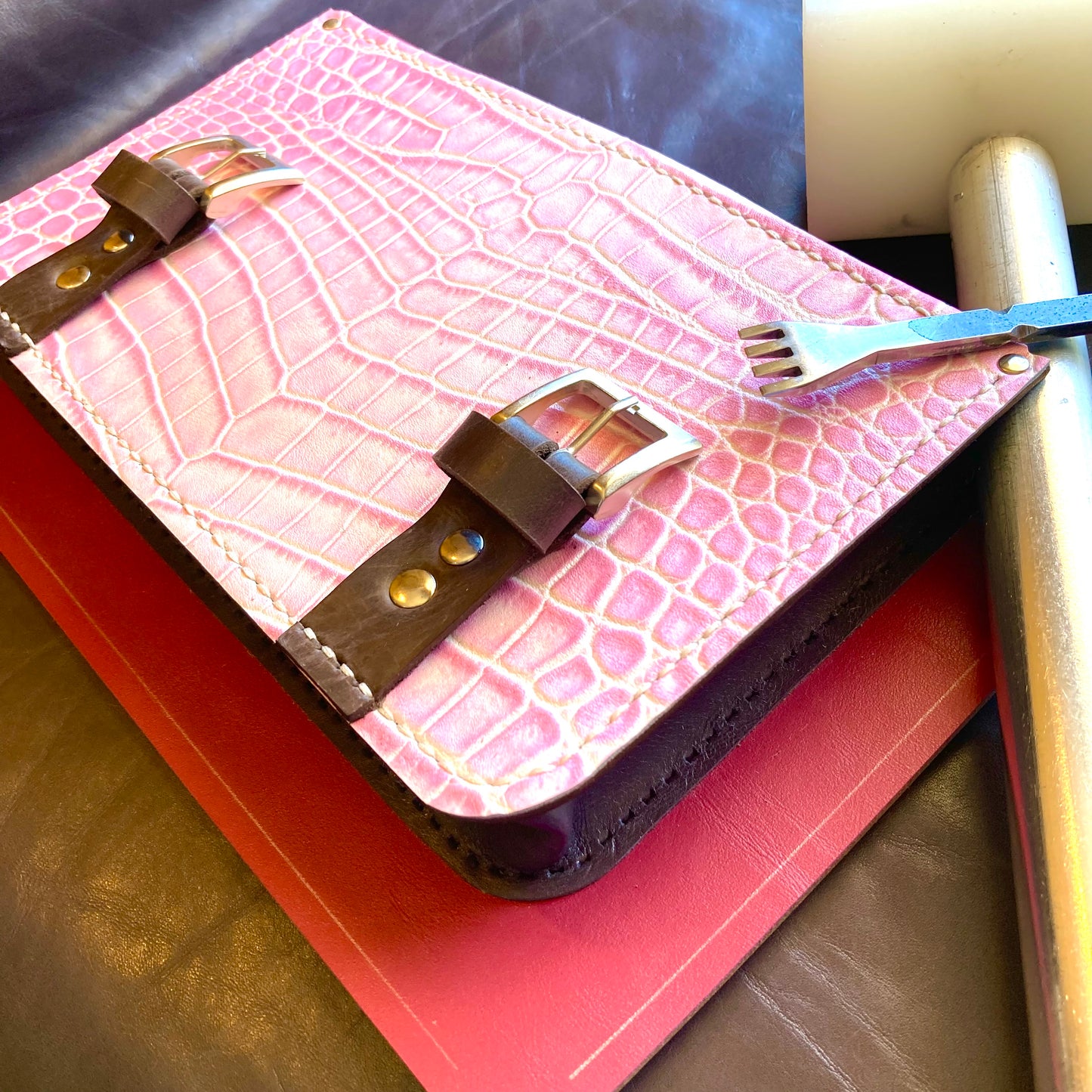 PDF leather bag pattern and instruction manual for DIY Maxine satchel sling bag