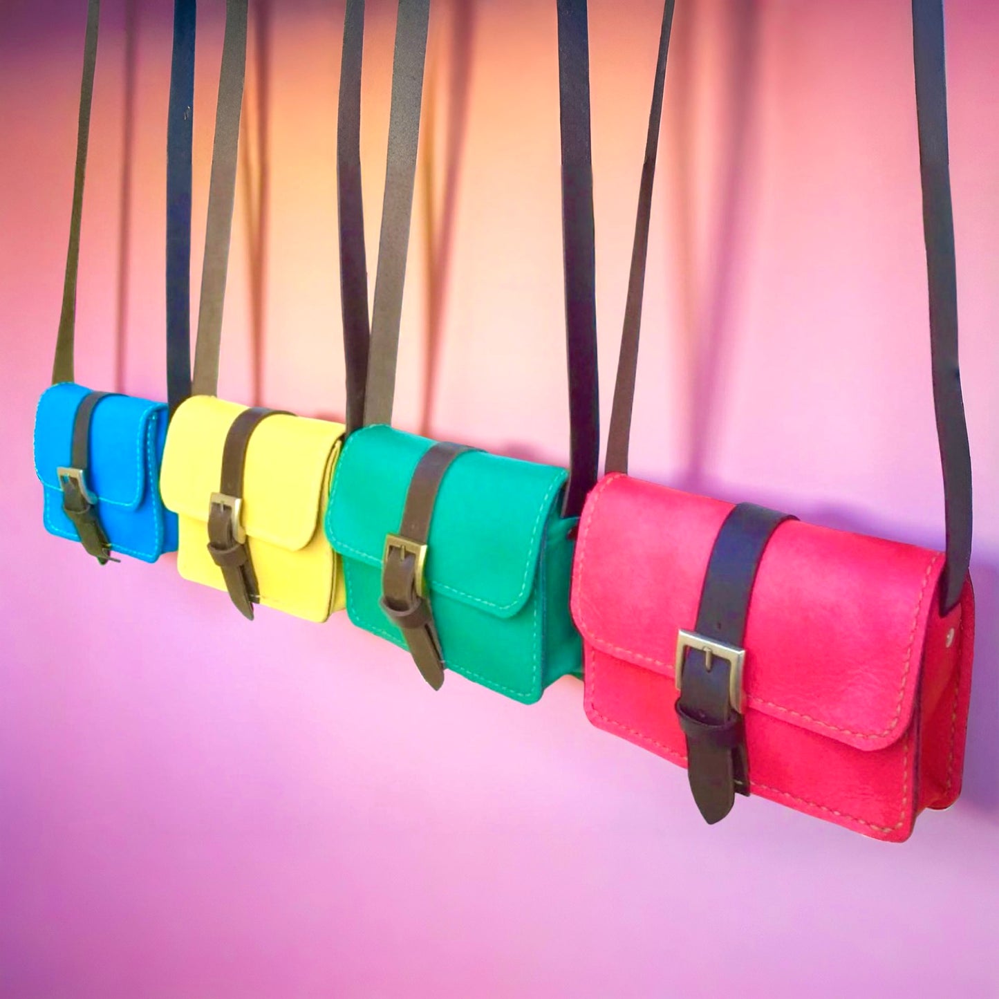 PDF leather bag pattern and instruction manual for DIY Milly mini satchel sling bag