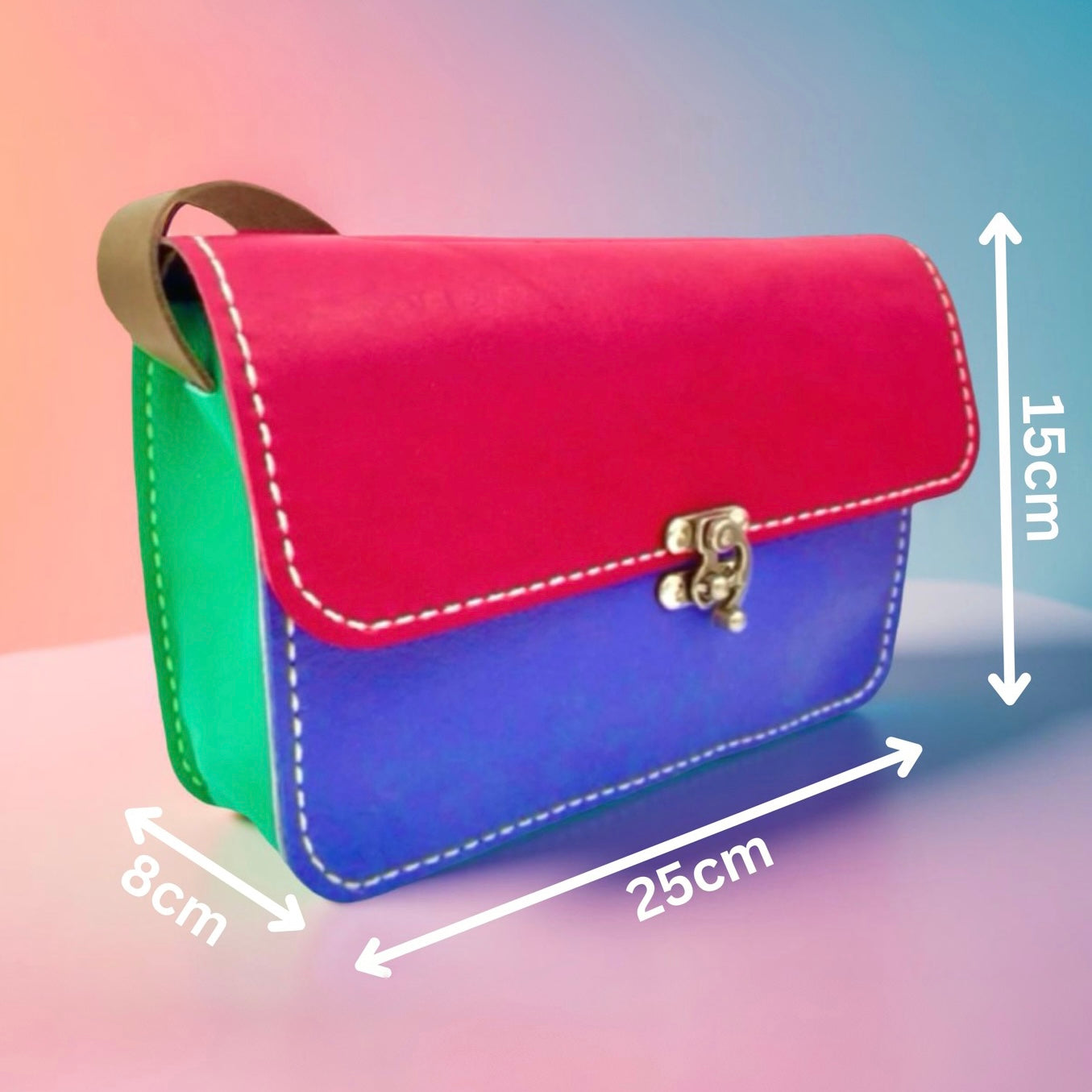 PDF leather bag pattern and instruction manual for DIY Annabel sling bag