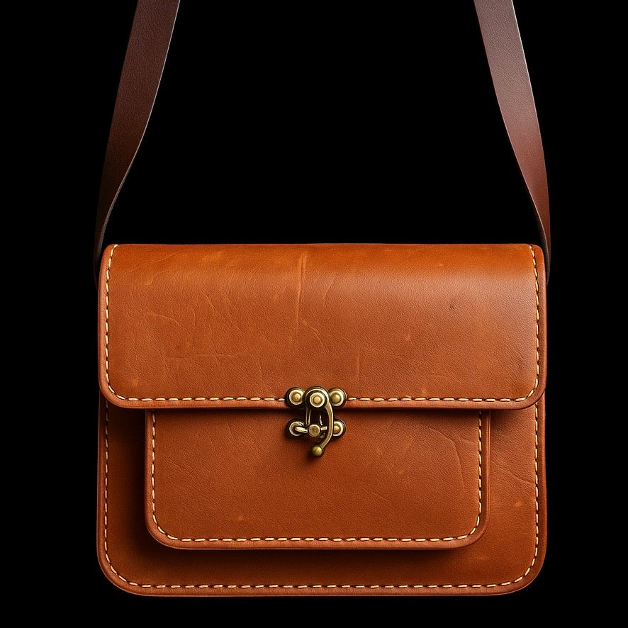 PDF leather bag pattern and instruction manual for DIY Bella-Jane sling bag